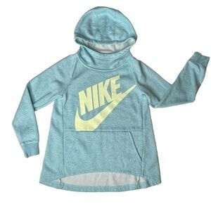 Nike Girl's Fleece Pullover Hooded Sweatshirt Aqua Blue